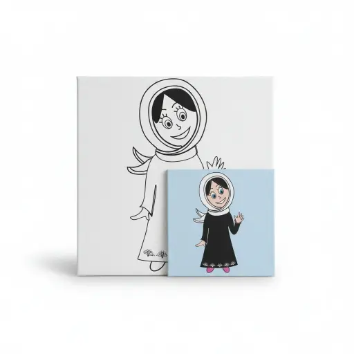 Printed Canvas Square Shape Art Kit — 15*15Cm 1Pc