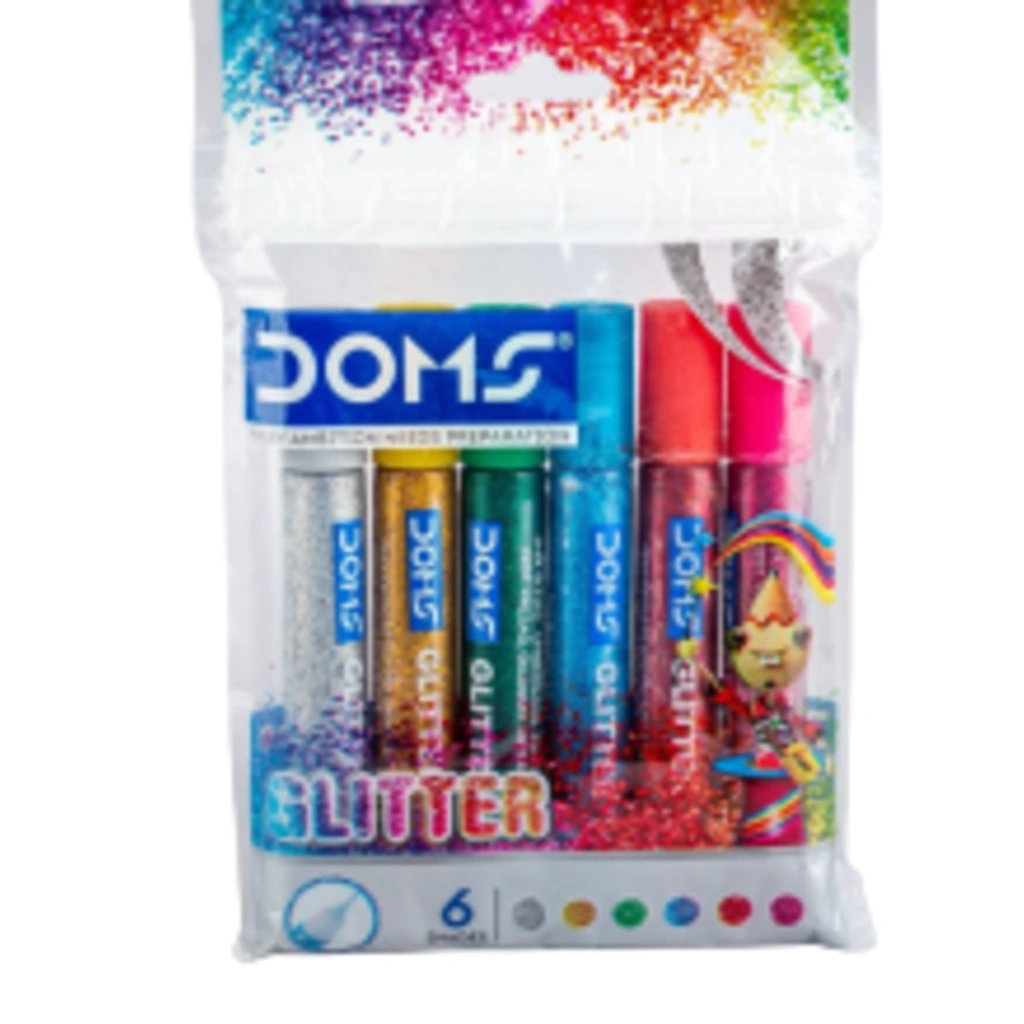 Doms Glitter Glue 10Ml 6 Shades*1Pkt