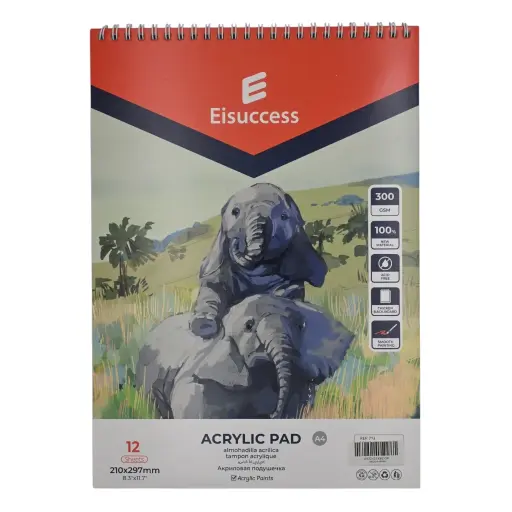 Eisuccess Acrylic Pad 210x297mm 12 sheets 300gsm A4