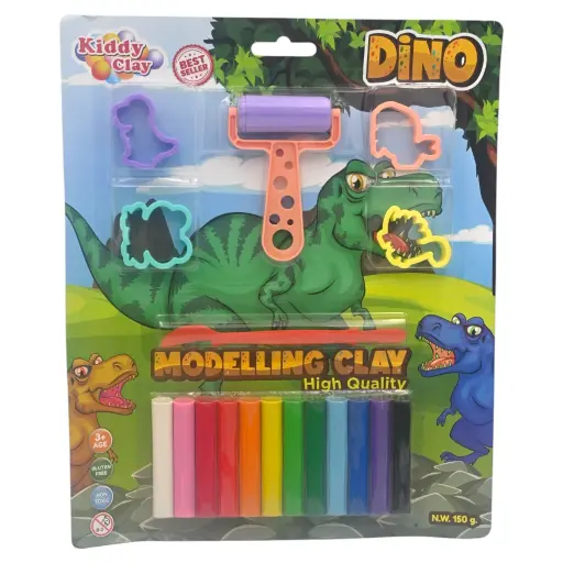kiddy Clay dino modelling clay with Tools 150gm multicolor 18pc