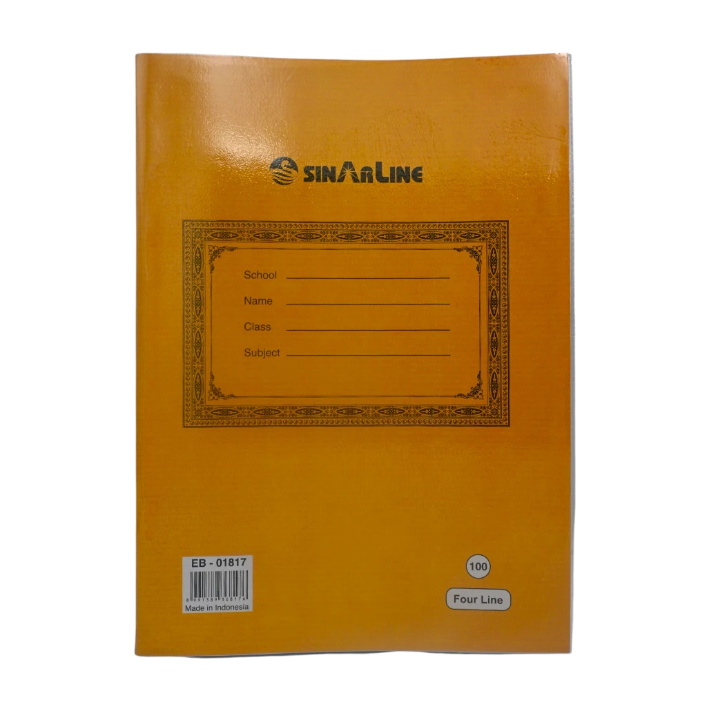 Sinarline Exercise book 100 sheet Four line 23.5x17cm