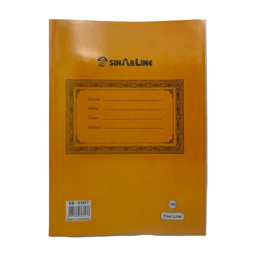 Sinarline Exercise book 100 sheet Four line 23.5x17cm