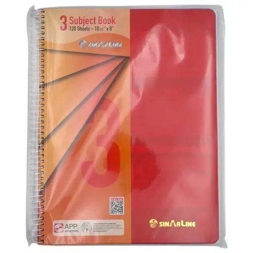 Sinarline 3 Subject NoteBook 120 Sheets 1pc