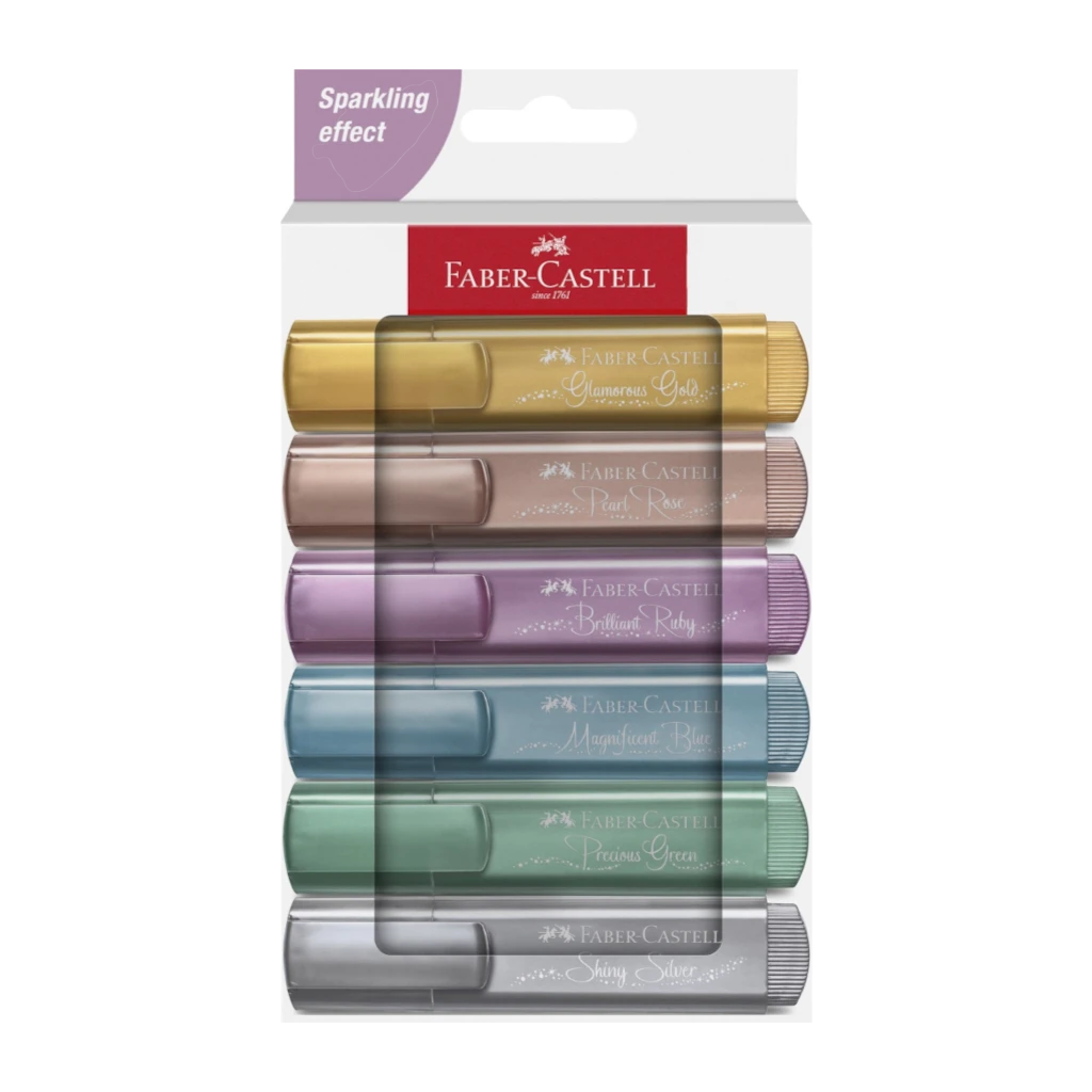 FABER CASTELL HIGHLIGHTER  46 METALIC WALLET OF 6 CLR