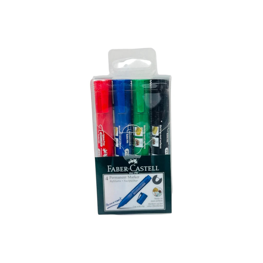 Faber Castell PERMANENT MARKER P20 WALLET OF 4PC ASST