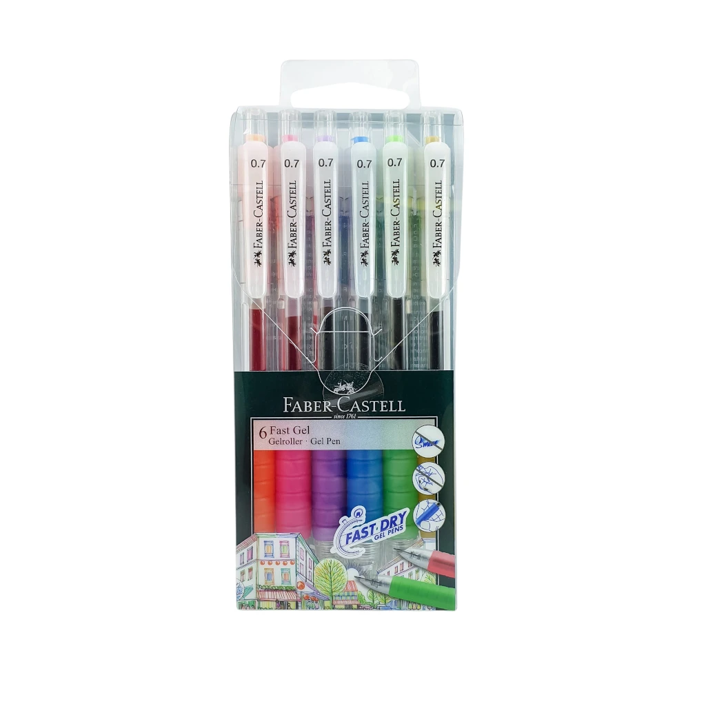 FABER-CASTELL AIR GEL 0.7MM WALLET OF 6PC ASST
