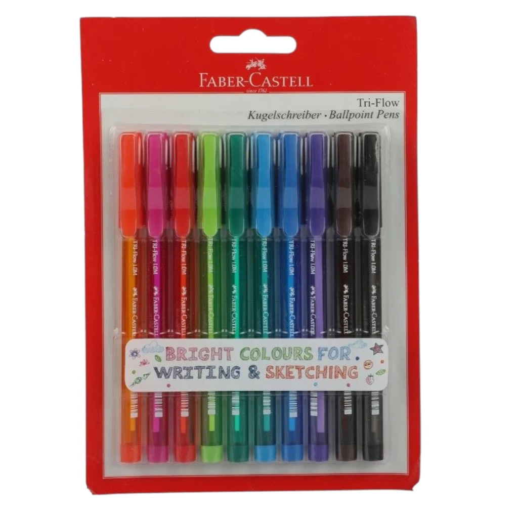 FABER CASTELL TRIFLOW 1.0MM 10PCS BLISTER ASST