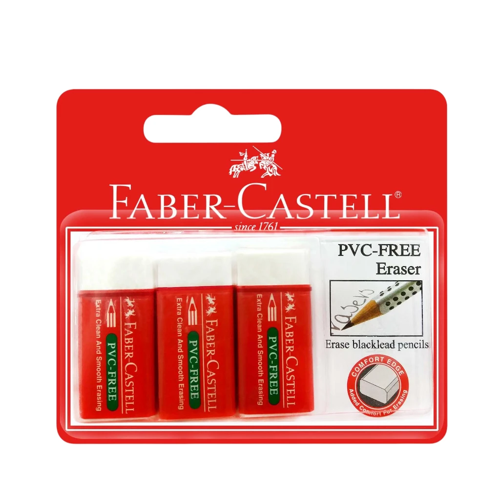 FABER-CASTELL ERASER PVC-FREE-3X BP