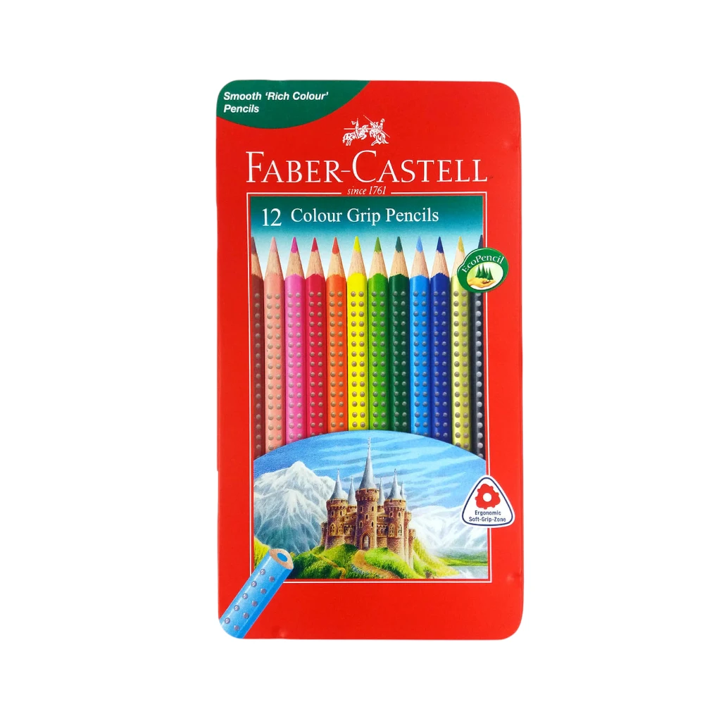 FABER-CASTELL GRIP COLOUR PENCILS 12 COLOUR
