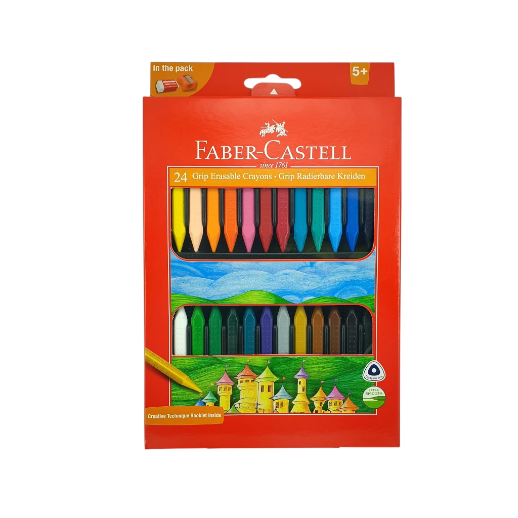 FABER-CASTELL GRIP PLASTIC CRAYONS 24 COLOR 90MM