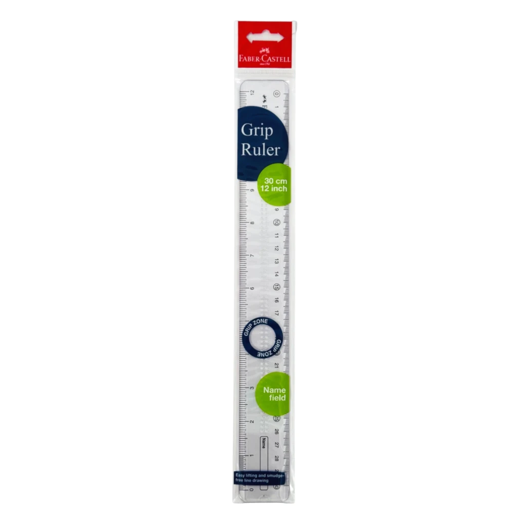 FABER-CASTELL CLEAR BROAD PLASTIC RULER 30CM