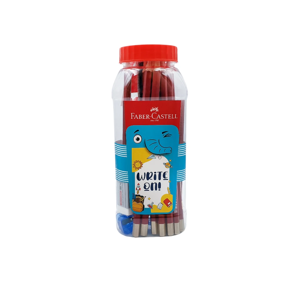 FABER CASTELL WRITE ON KIT(15PC PENCIL+5PC SHPNR 5PC ERSR +1PC RLR 