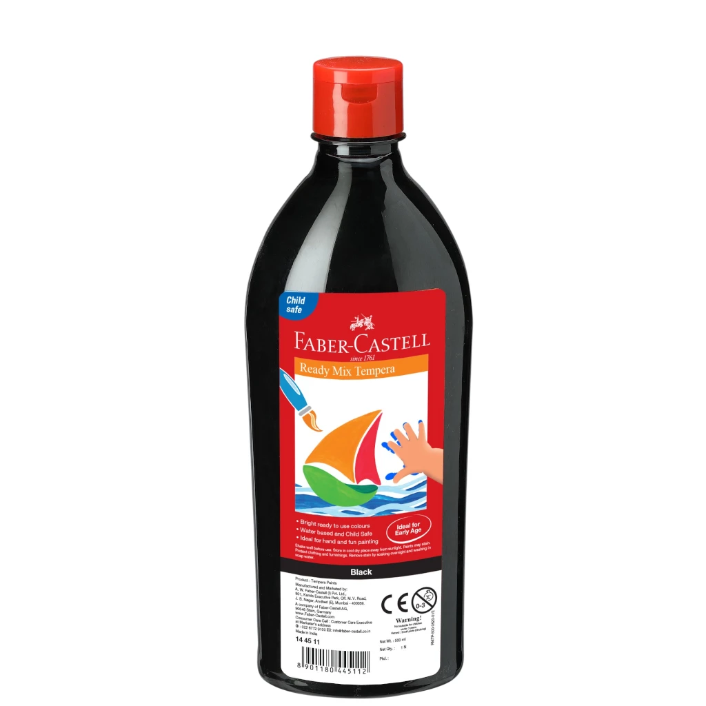 FABER-CASTELL TEMPERA-FUN PAINTS 500ML BLACK