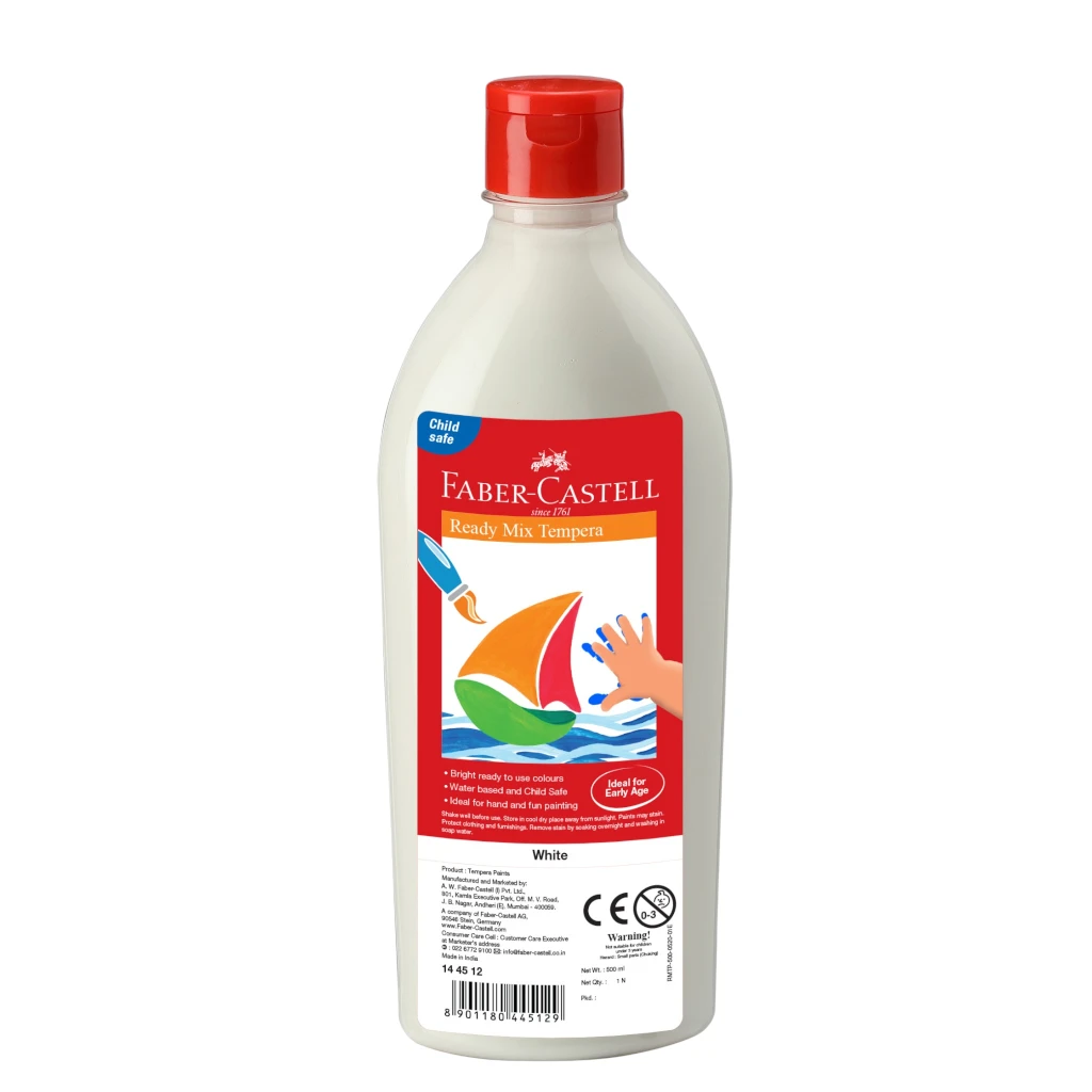 FABER-CASTELL TEMPERA-FUN PAINTS 500ML WHITE