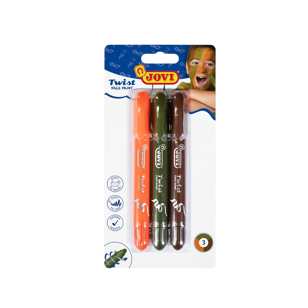 JOVI TWIST FACE PAINT IN BLISTER OF 3 ASTD COLORS