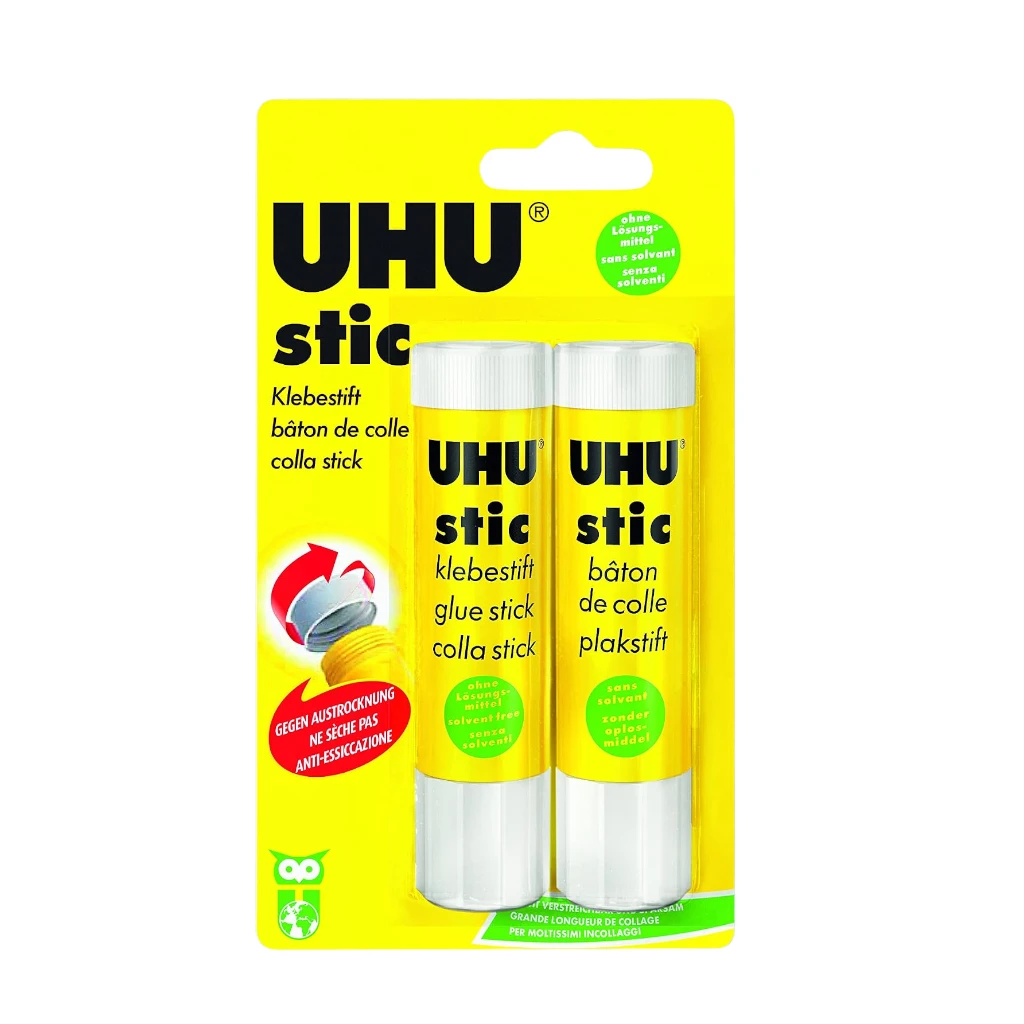 UHU SOLVENT FREE GLUE STICK 8.2GM 2PC - UH267678