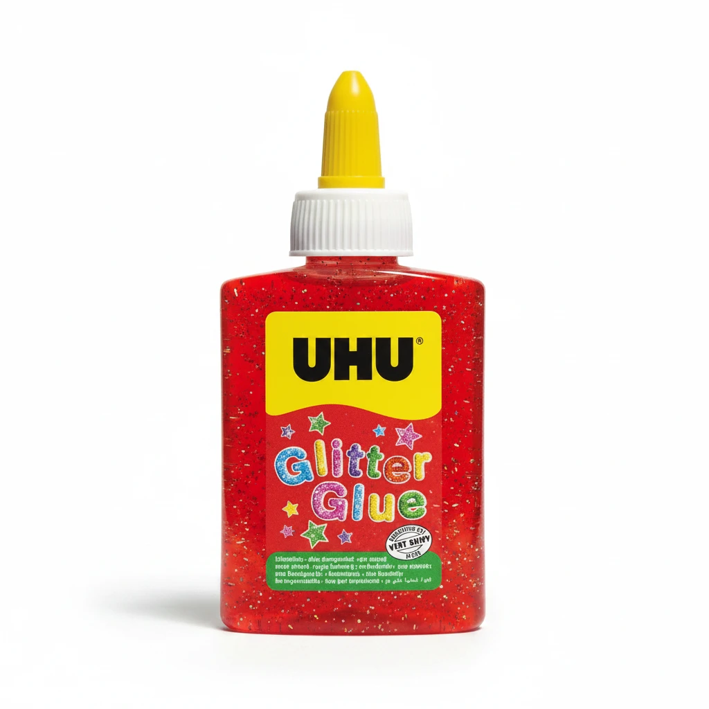 UHU GLITTER GLUE 88ML RED - UH49920