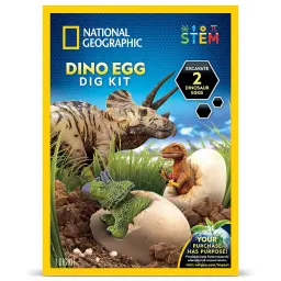 NATIONAL GEOGRAPHIC Dino Egg Dig Kit – Excavate 2 Dinosaur Eggs
