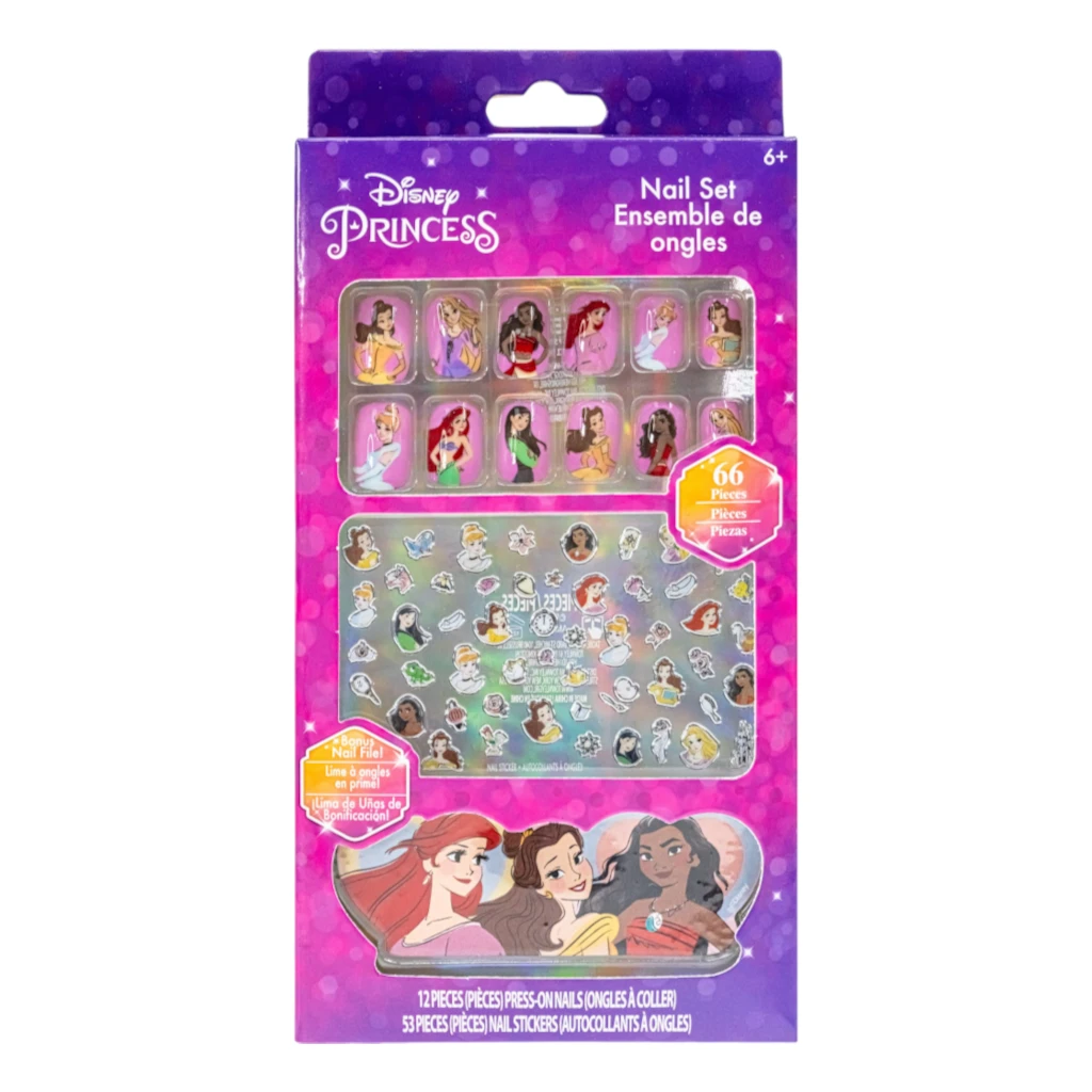 Disney Princess 66-Piece Press-On Nail & Sticker Set – Townley
