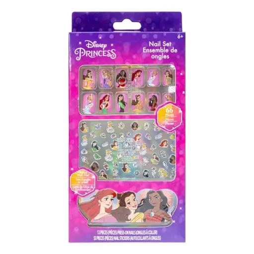 Disney Princess 66-Piece Press-On Nail & Sticker Set – Townley