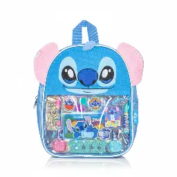 Disney Stitch Kids Beauty Backpack Set – Nail Polish, Lip Balm & Accessories – Blue