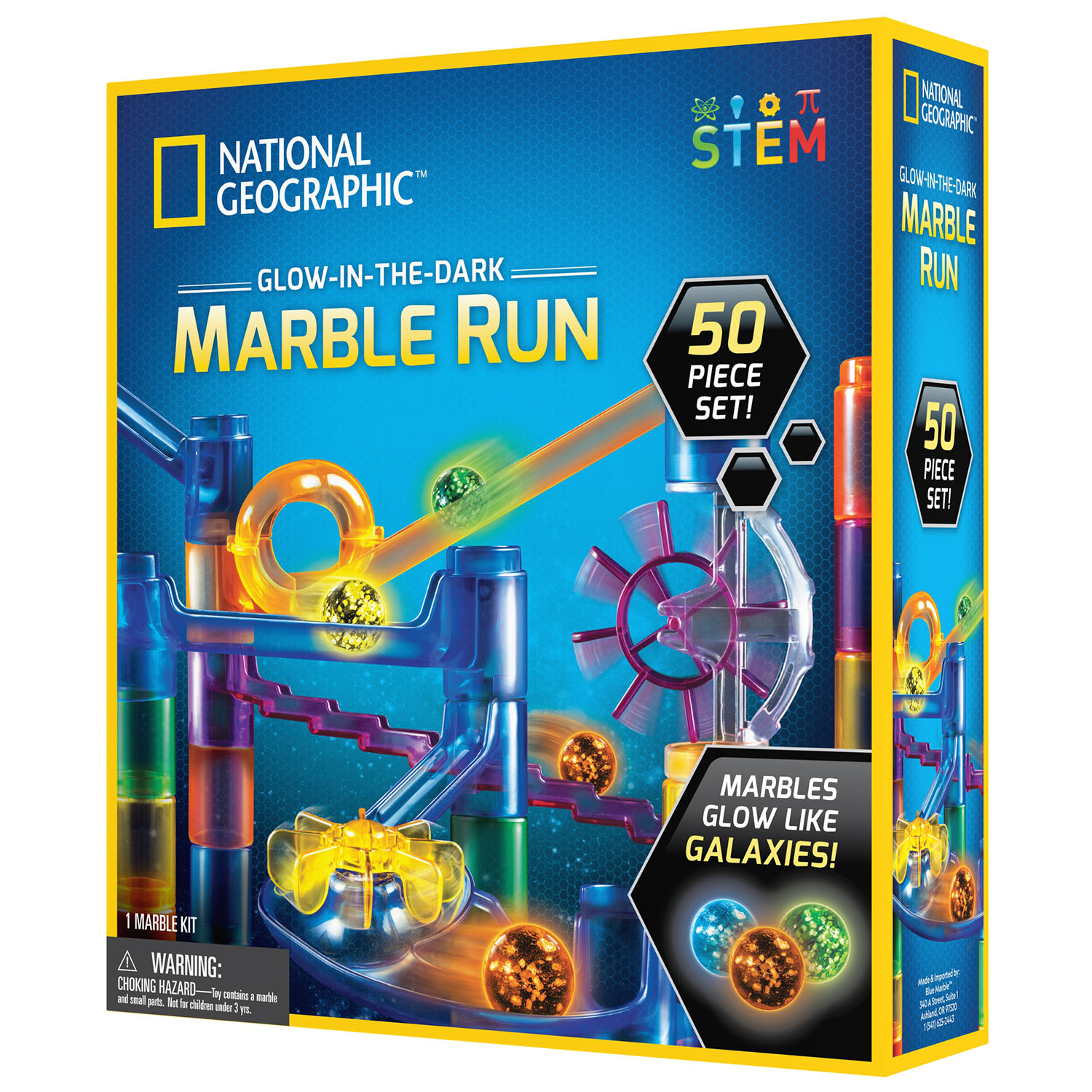 NATIONAL GEOGRAPHIC Glow-in-the-Dark Marble Run – 50 Pieces