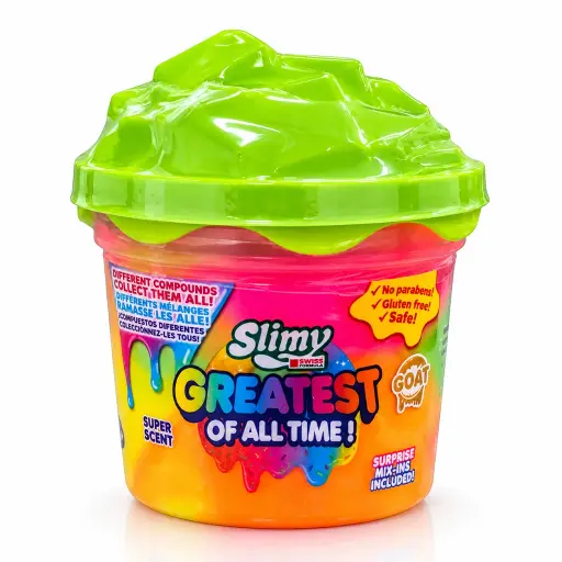SLIMY – Greatest of All Time (GOAT) Slime with Surprise Mix-Ins – Neon Green & Orange
