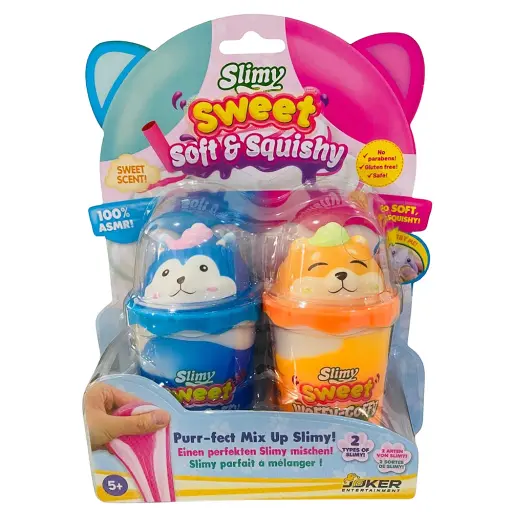SLIMY Sweet Soft & Squishy – Purr-fect Mix Up 2-Pack – Blue & Orange
