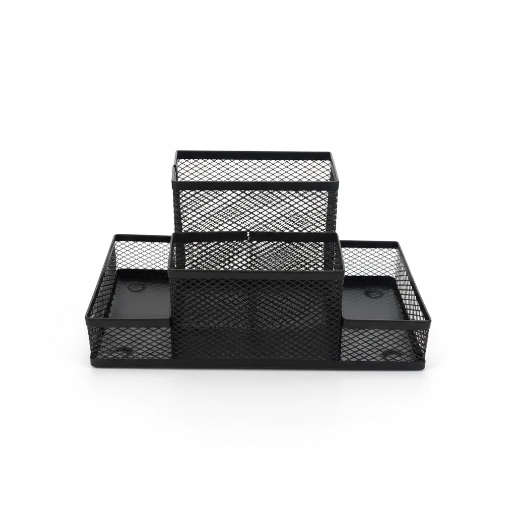 Black Metal Mesh Desk Organizer — Model 9003B