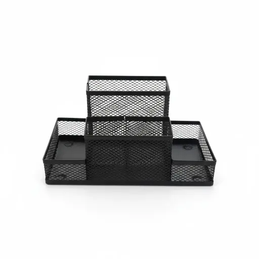 Black Metal Mesh Desk Organizer — Model 9003B