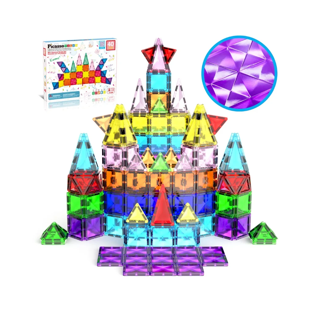 PICASSOTILES — MINI DIAMOND SERIES: 40-PIECE MAGNETIC BUILDING BLOCK SET