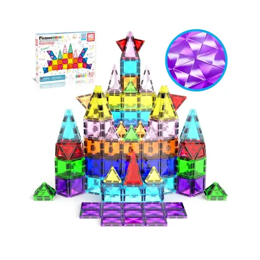 PICASSOTILES — MINI DIAMOND SERIES: 40-PIECE MAGNETIC BUILDING BLOCK SET