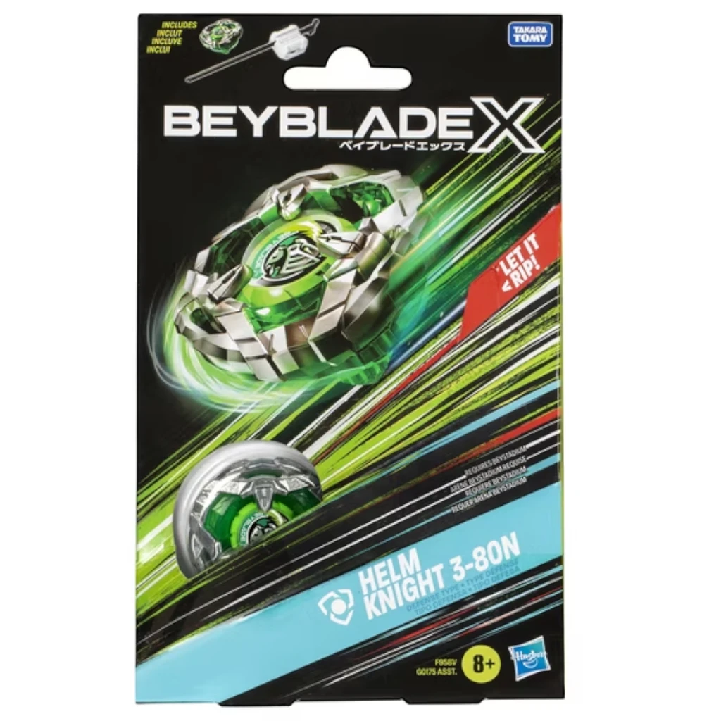 BEYBLADE X — HELM KNIGHT 3-80N STARTER PACK WITH LAUNCHER (AGES 8+)