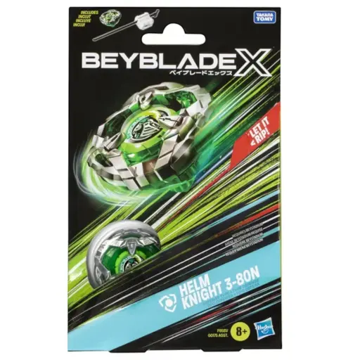 BEYBLADE X — HELM KNIGHT 3-80N STARTER PACK WITH LAUNCHER (AGES 8+)