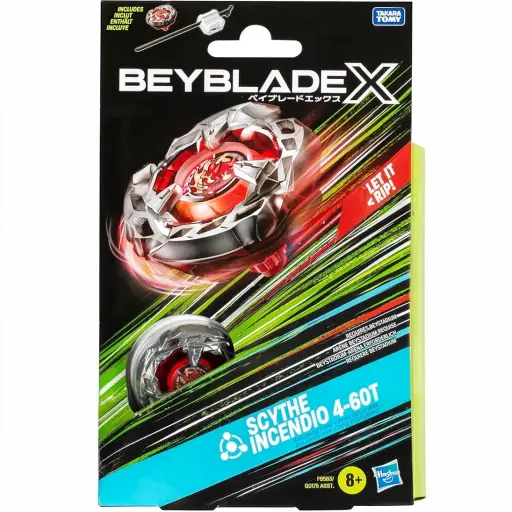 BEYBLADE X — SCYTHE INCENDIO 4-60T STARTER PACK WITH LAUNCHER (AGES 8+)