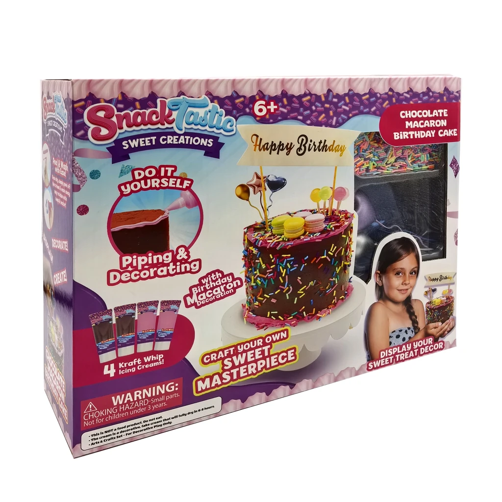 Snack Tastic Sweet Creations DIY Kit – Chocolate Macaron Birthday Cake