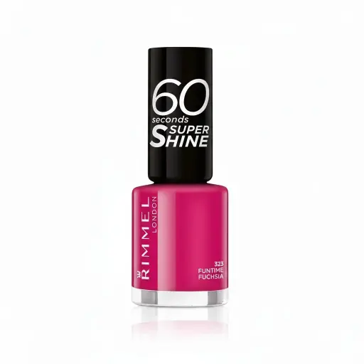 Rimmel London 60 Seconds Super Shine Nail Polish - 323 Funtime Fuchsia (8 ml)