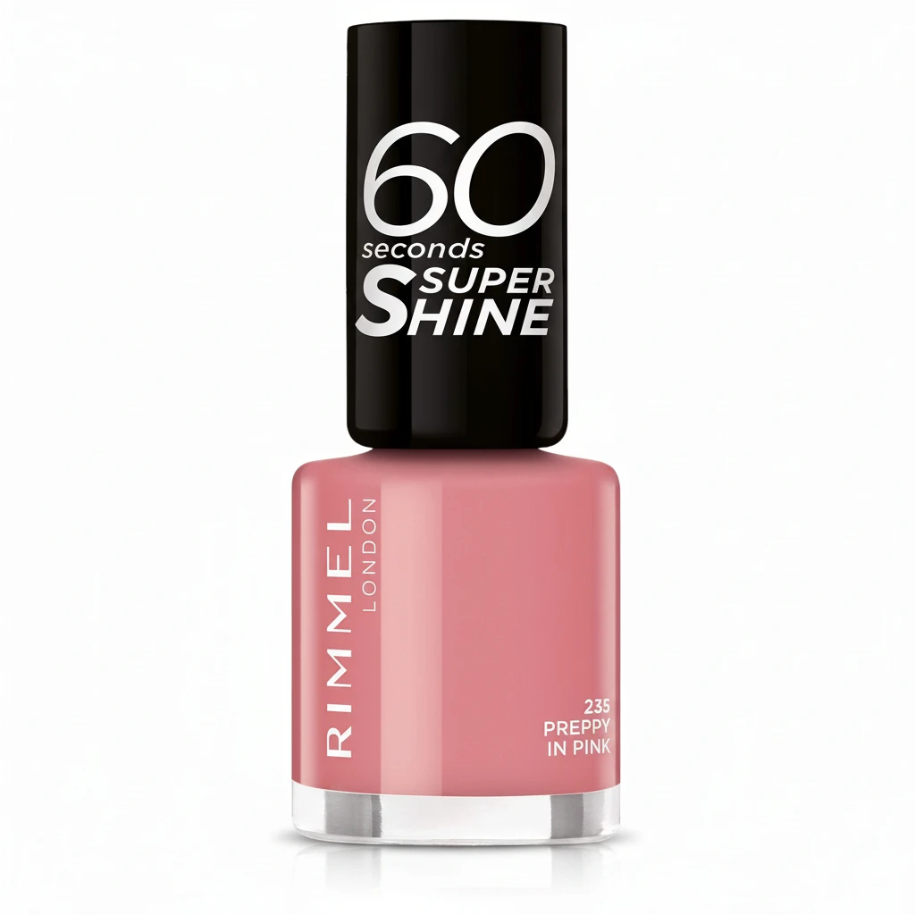 Rimmel London 60 Seconds Nude Nail Polish - 235 Preppy In Pink (8 ml)